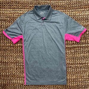 Nike Golf Tour Performance Dri-Fit Polo Shirt Short Sleeve Hot Pink Mens Medium